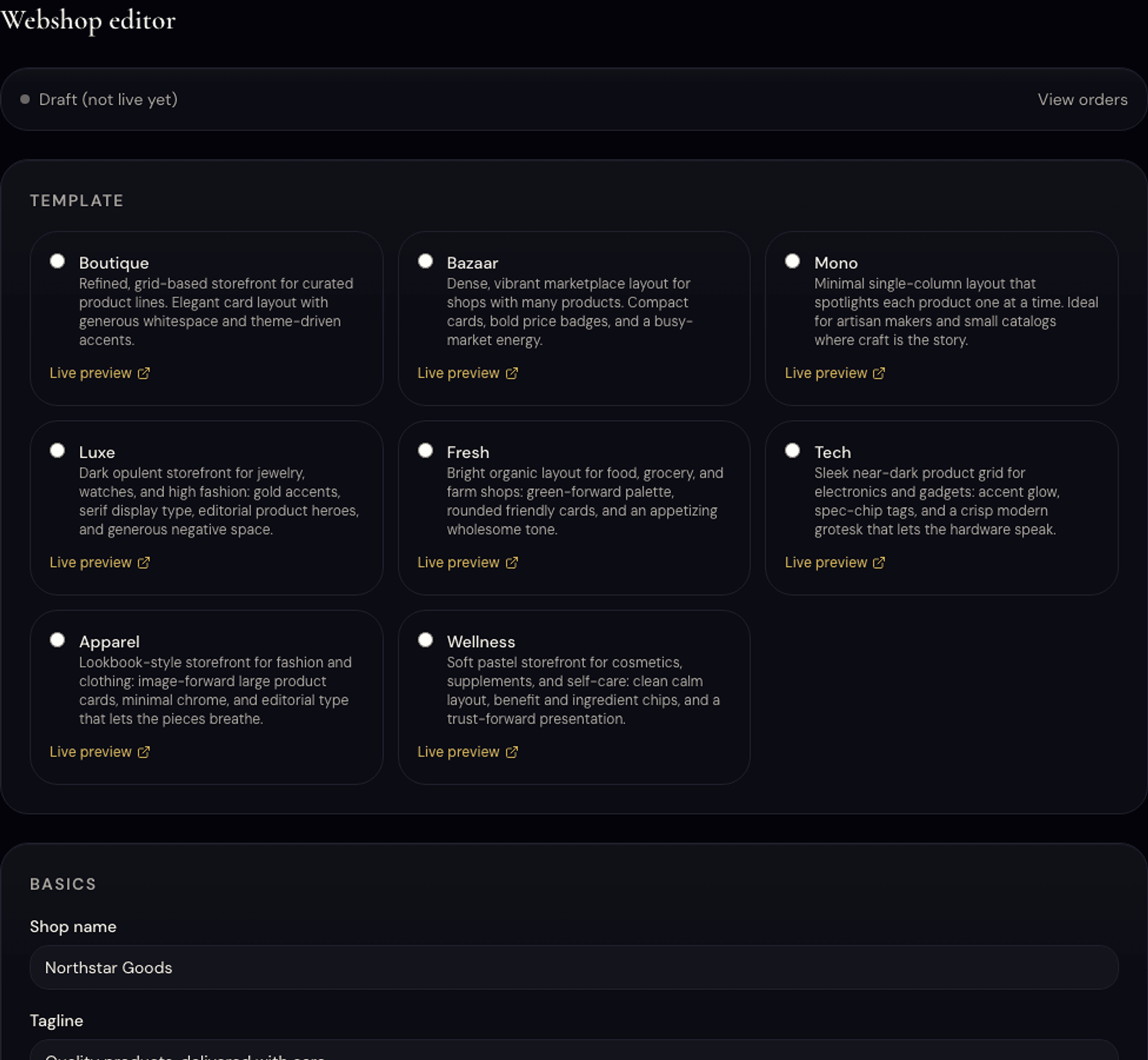 Build a catalog, cart, and webshop